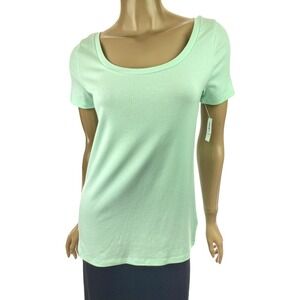 Old Navy Size M Top Light Green Short Sleeve Cotton/Modal Scoop Neck